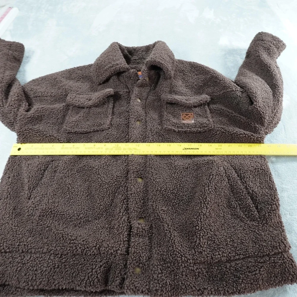 Dixxon Flannel Co Sherpa Jacket Mens L Brown Snap Flannel Lined Trucker Pockets - Picture 6 of 12